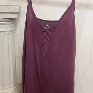 American Eagle Outfitters Maroon Suede Top